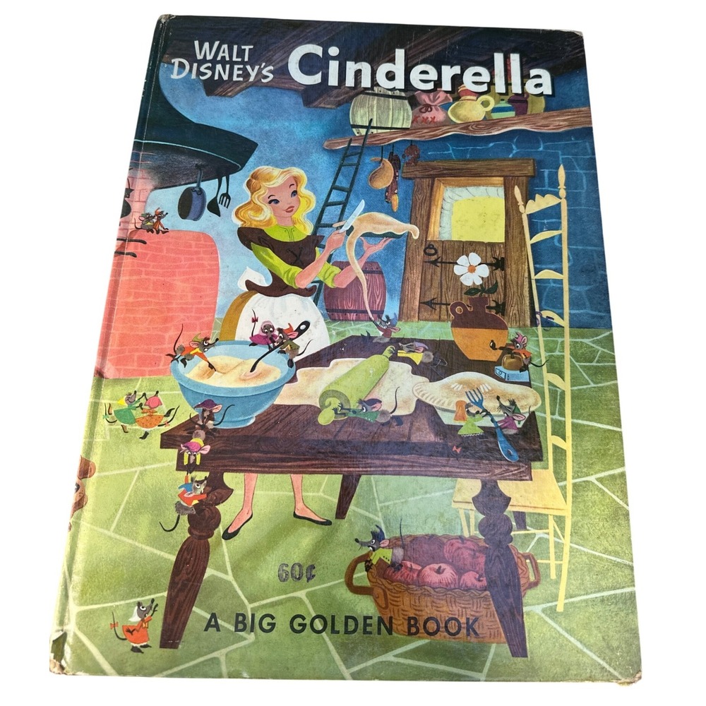 Walt Disney Cinderella A Big Golden Book Vintage Hardcover 60 Cent Edition